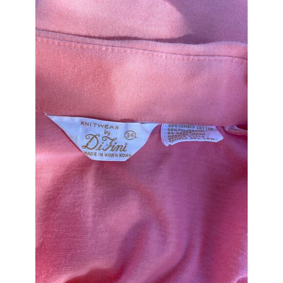 DiFini Knitwear Sleeveless Polo Top 34 Pink Cotton Blend Vintage Hong Kong - Picture 5 of 7